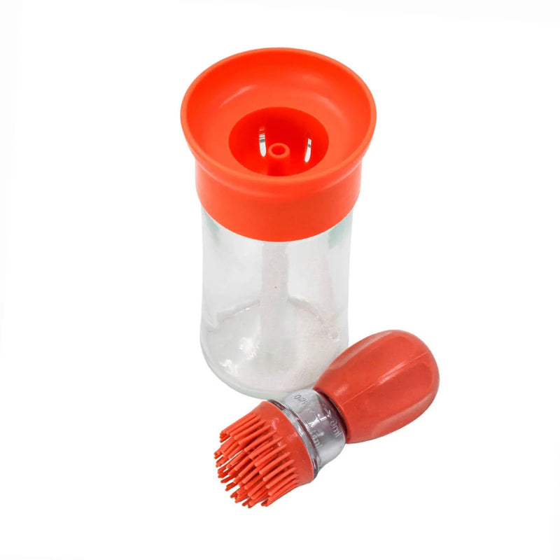 Dispenser De Óleo Azeite Com Escova De Silicone Vidro 180ml